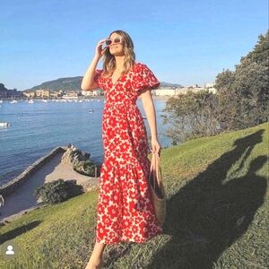 Zara Scarlet Floral Midi Dress